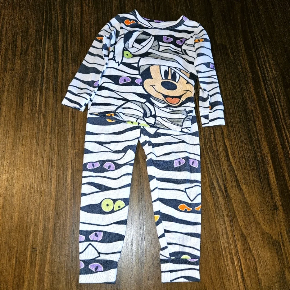 Disney Halloween Mickey Mouse Mummy Pajamas Set in kids size 3T